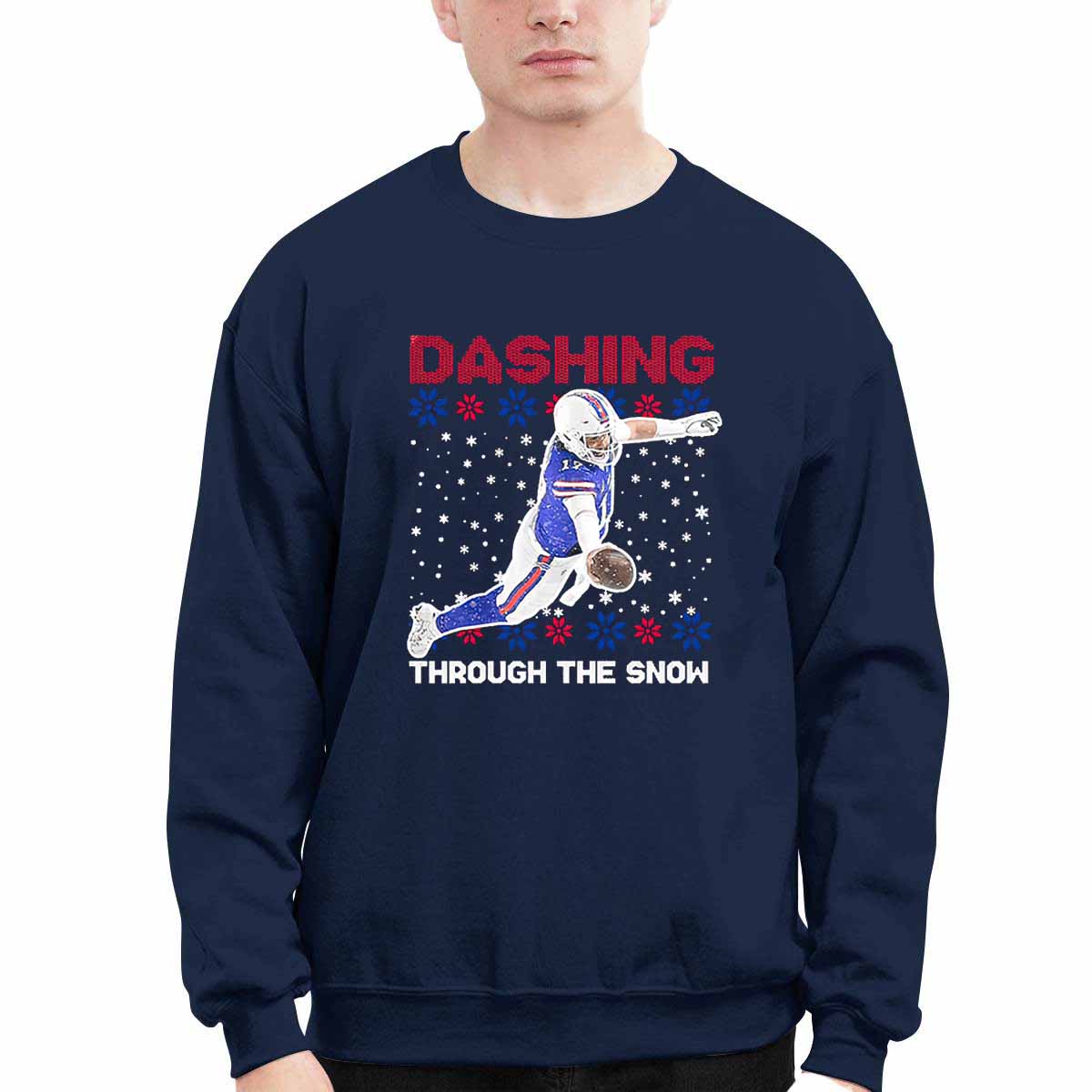 Josh Allen Dashing Through The Snow Shirt Josh Allen Dashing Through The Snow Shirt