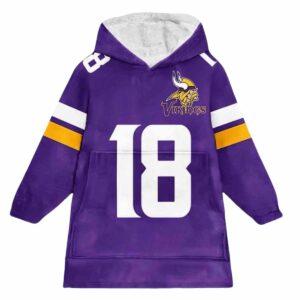Justin Jefferson Minnesota Football Blanket Hoodie Justin Jefferson Minnesota Football Blanket Hoodie
