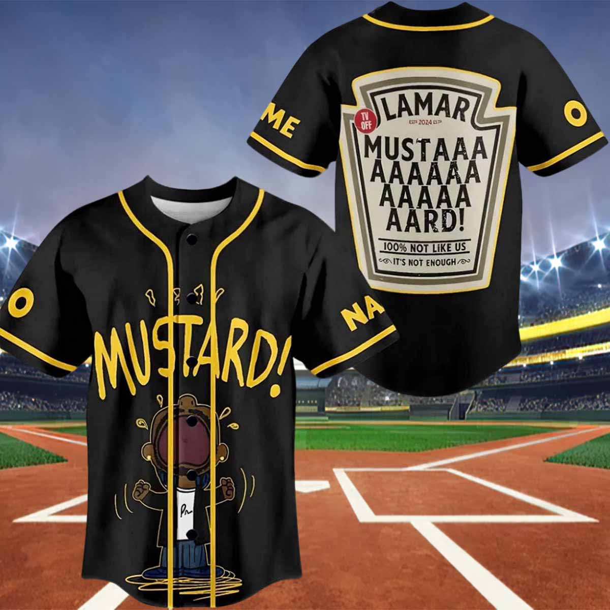 Kendrick Lamar Mustard Not Like Us Not Enough Baseball Jersey Kendrick Lamar Mustard Not Like Us Not Enough Baseball Jersey