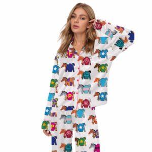 Kentucky Derby Contenders Colorful Jockey Horse Racing Pajama Set Kentucky Derby Contenders Colorful Jockey Horse Racing Pajama Set
