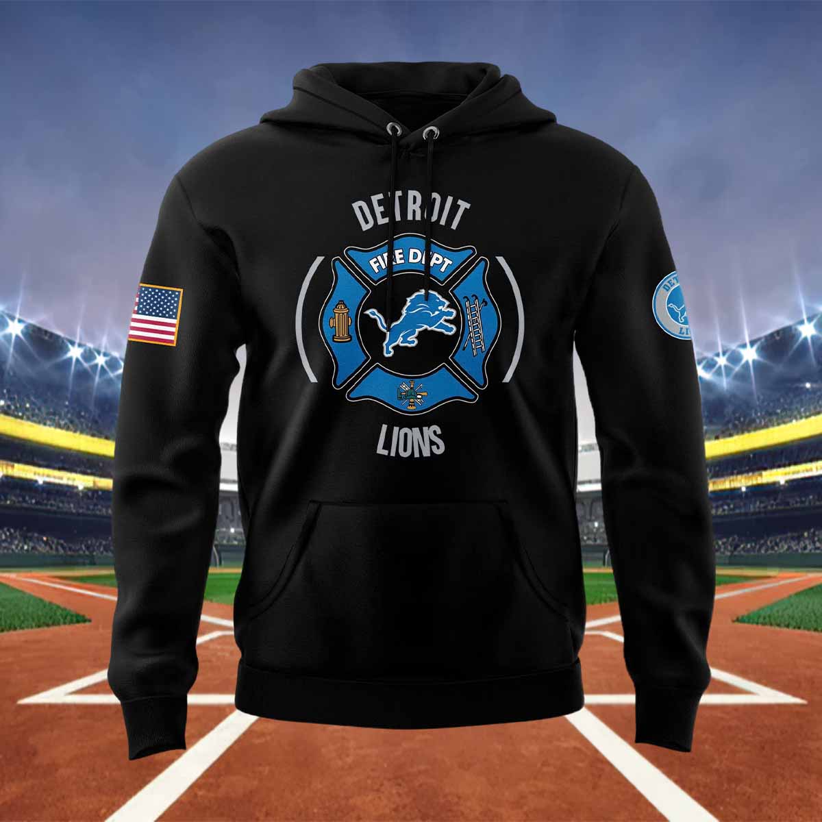 Lions 2024 Firefighter Appreciation Night Hoodie Lions 2024 Firefighter Appreciation Night Hoodie