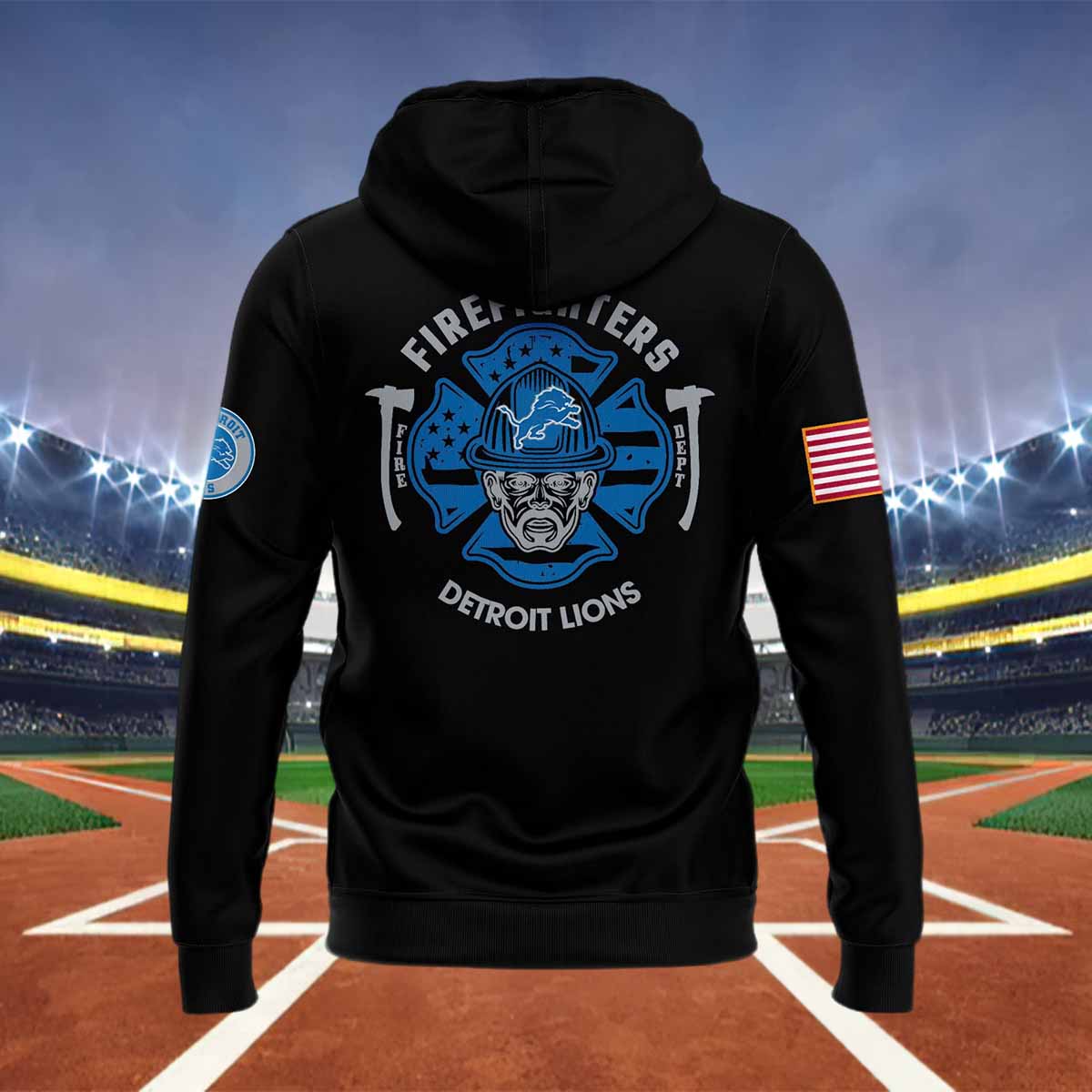 Lions 2024 Firefighter Appreciation Night Hoodie Lions 2024 Firefighter Appreciation Night Hoodie