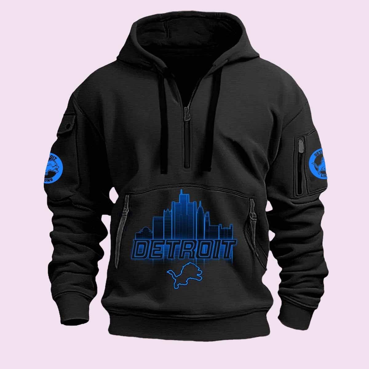Lions Back In Black Quarter Zip Hoodie Lions Back In Black Quarter Zip Hoodie