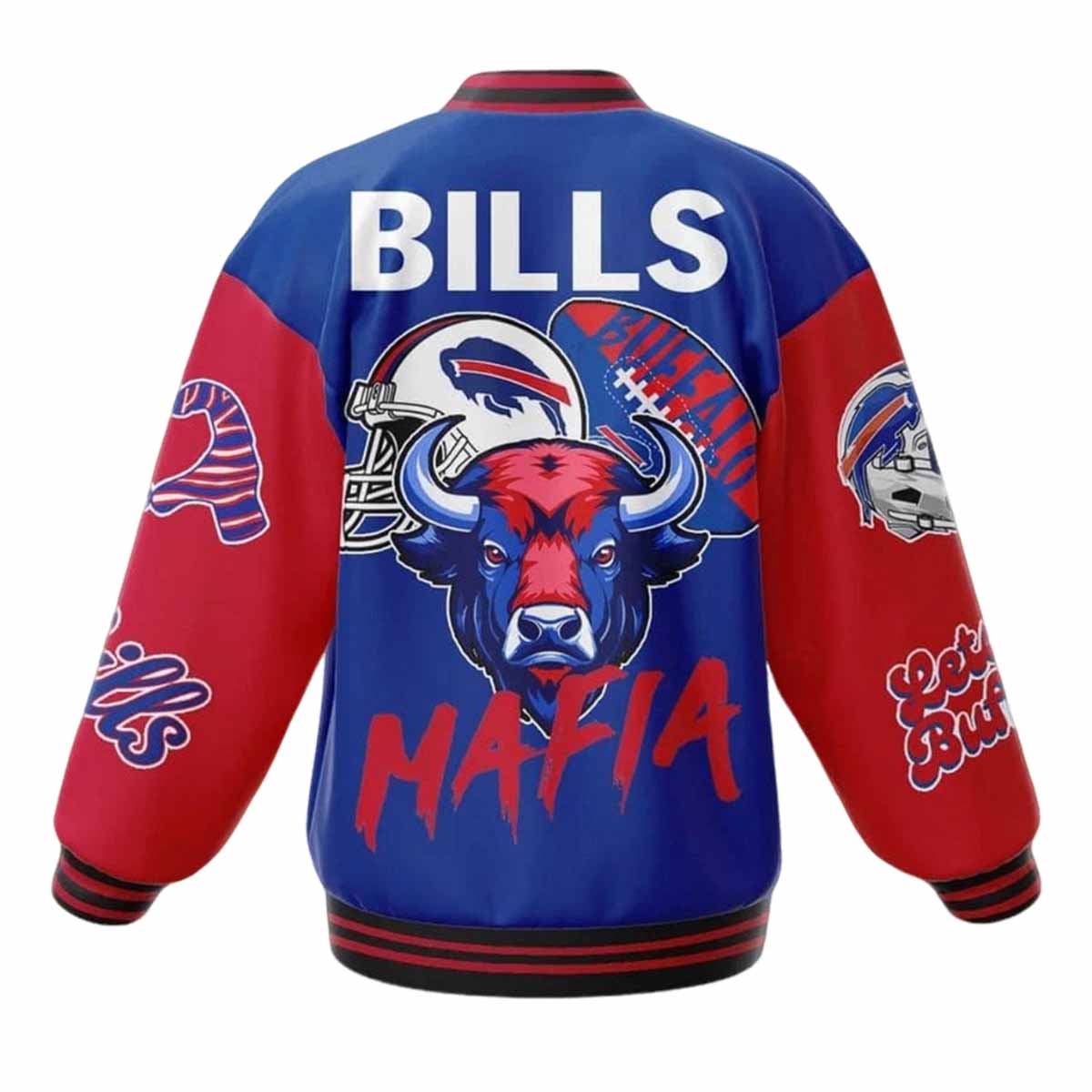 Mafia Bills Lets Go Buffalo Baseball Jacket Mafia Bills Lets Go Buffalo Baseball Jacket