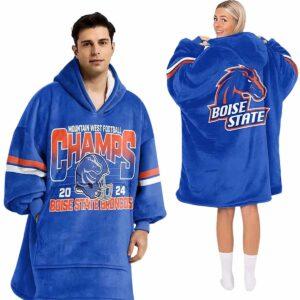 Mountain West Champs 2024 Broncos Football Unisex Blanket Hoodie