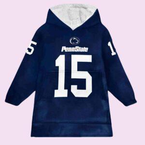 Nittany Lions 15 Football Unisex Blanket Hoodie