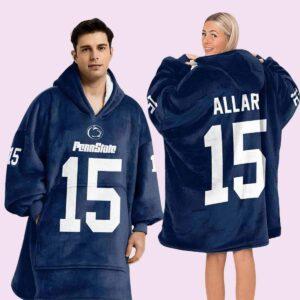 Nittany Lions 15 Football Unisex Blanket Hoodie