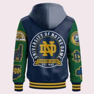 Notre Dame Irish Hooded Baseball Jacket