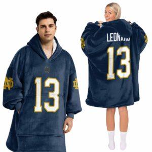 Notre Dame Leonard 13 Football Hoodie Blanket 1 Notre Dame Leonard 13 Football Hoodie Blanket