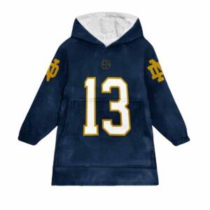Notre Dame Leonard 13 Football Hoodie Blanket Notre Dame Leonard 13 Football Hoodie Blanket