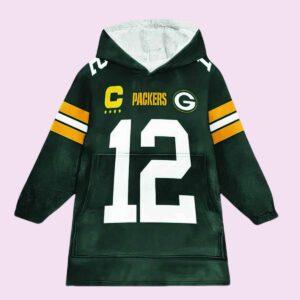 Packers Rodgers 12 Football Unisex Blanket Hoodie Packers Rodgers 12 Football Unisex Blanket Hoodie