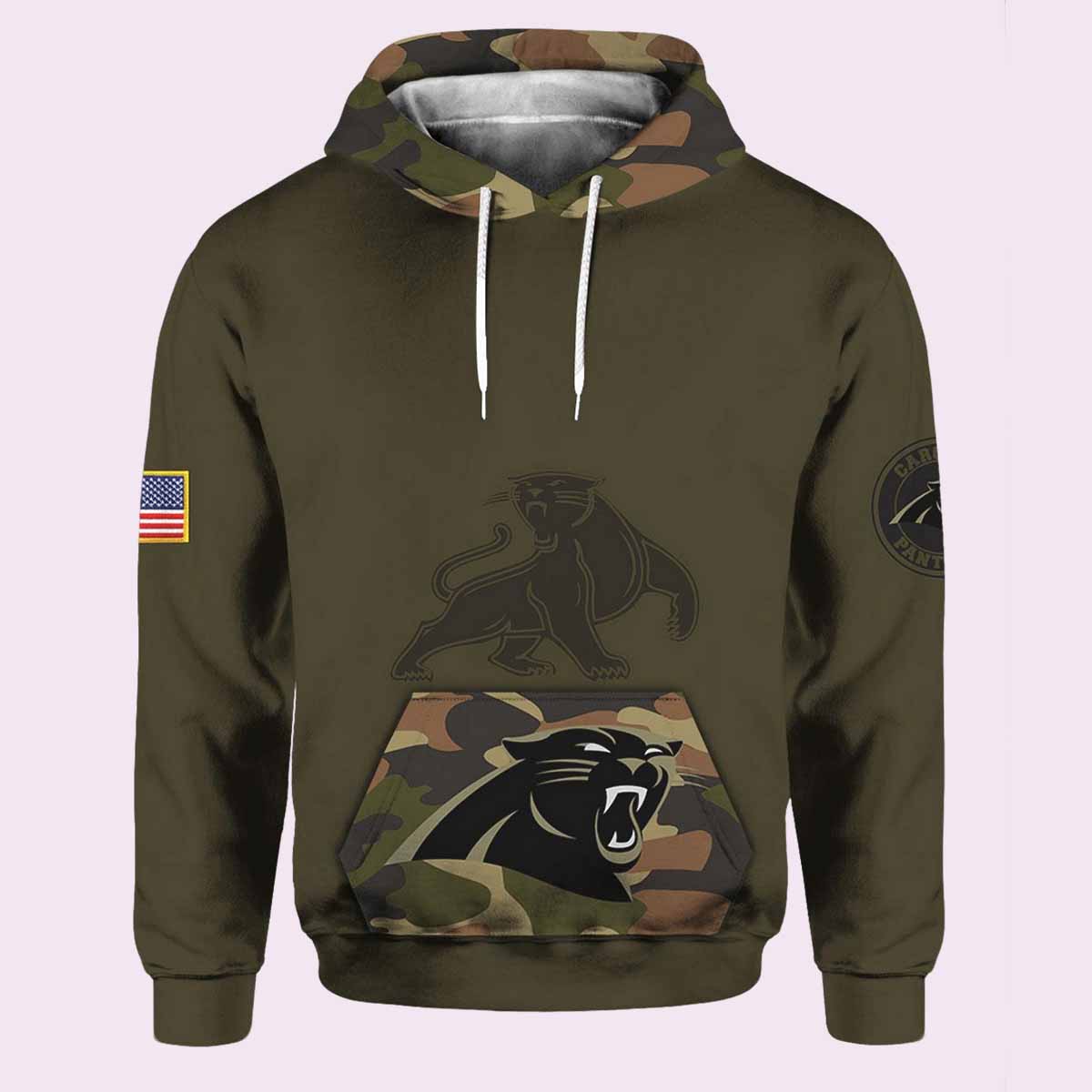 Panthers 2024 Salute to Service Camo Hoodie Panthers 2024 Salute to Service Camo Hoodie