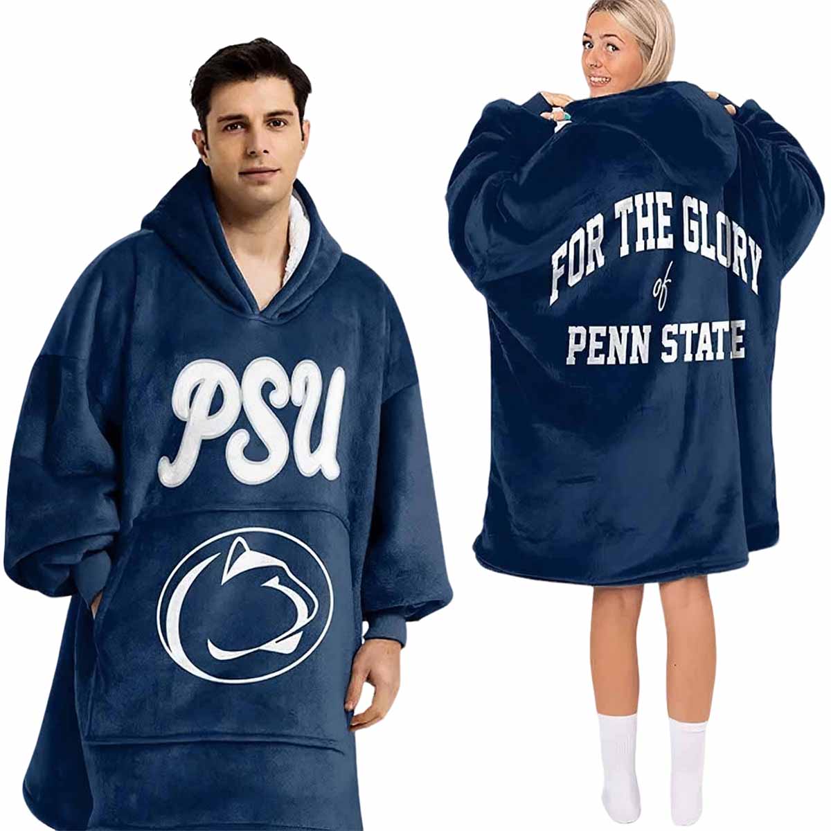 Penn State For The Glory Football Unisex Blanket Hoodie Penn State For The Glory Football Unisex Blanket Hoodie