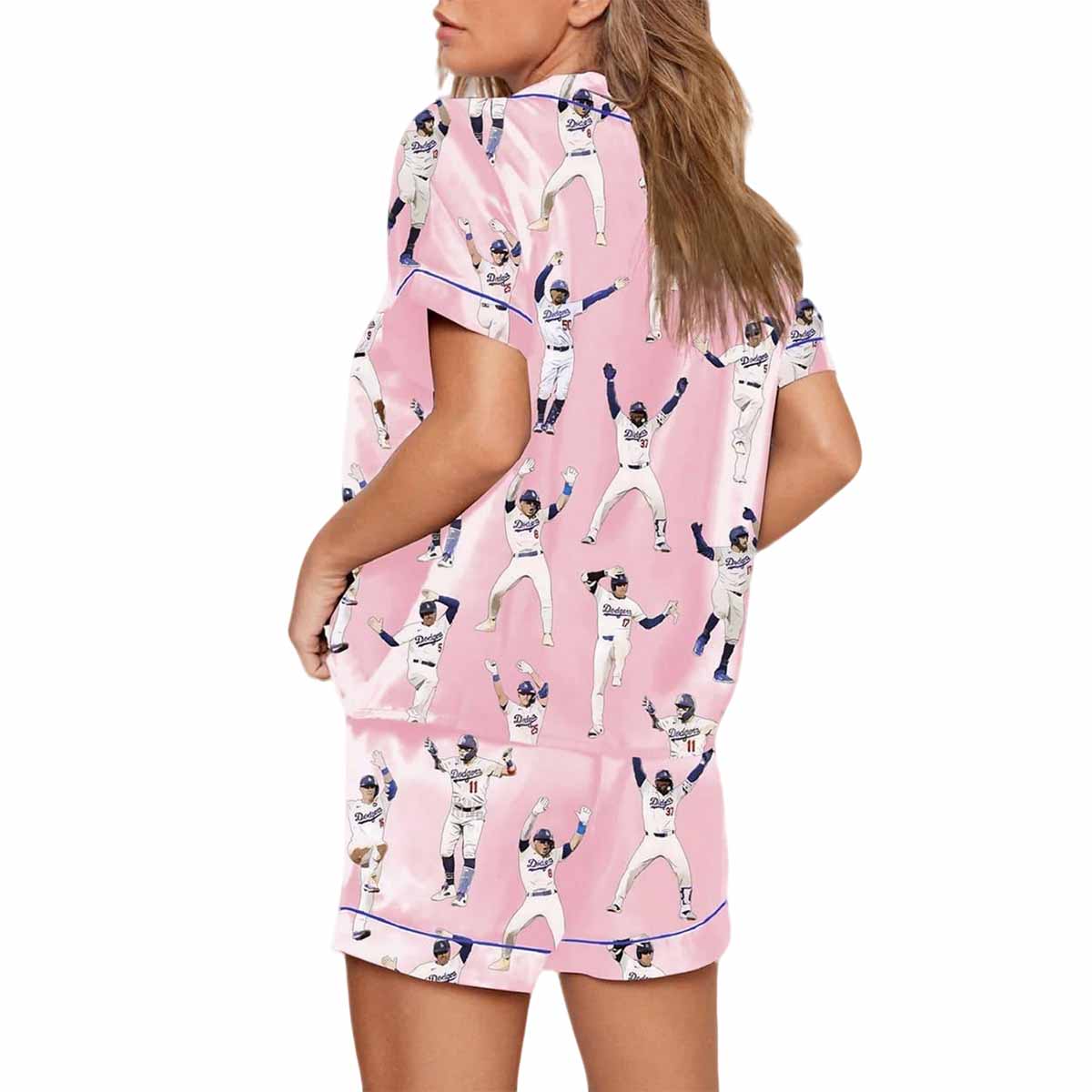 Pink Dodgers Baseball Pajama Set Pink Dodgers Baseball Pajama Set