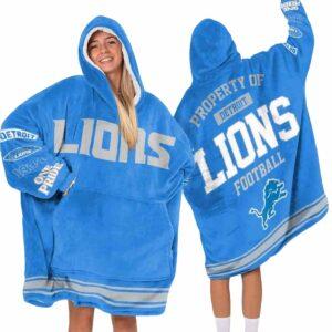 Property Of Lions Football Unisex Blanket Hoodie 1 Property Of Lions Football Unisex Blanket Hoodie