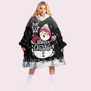 Raiders Snowman Merry Christmas Unisex Blanket Hoodie Raiders Snowman Merry Christmas Unisex Blanket Hoodie