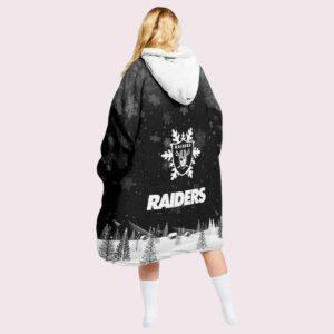 Raiders Snowman Merry Christmas Unisex Blanket Hoodie 1 Raiders Snowman Merry Christmas Unisex Blanket Hoodie