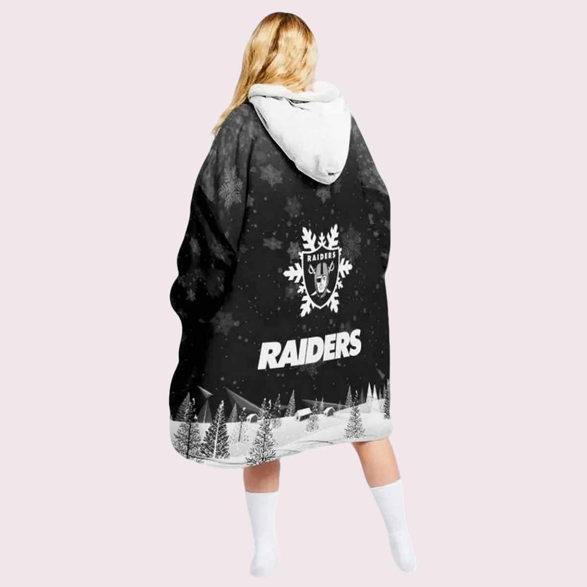 Raiders Snowman Merry Christmas Unisex Blanket Hoodie Raiders Snowman Merry Christmas Unisex Blanket Hoodie