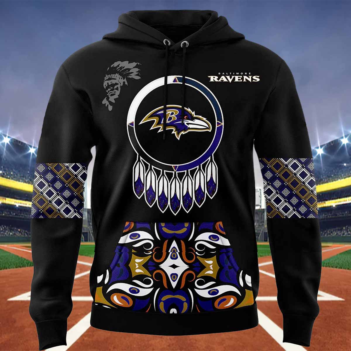 Ravens 2024 Native American Heritage Month Hoodie Ravens 2024 Native American Heritage Month Hoodie