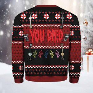 Resident Evil You Died Ugly Christmas Sweater 1 Resident Evil You Died Ugly Christmas Sweater