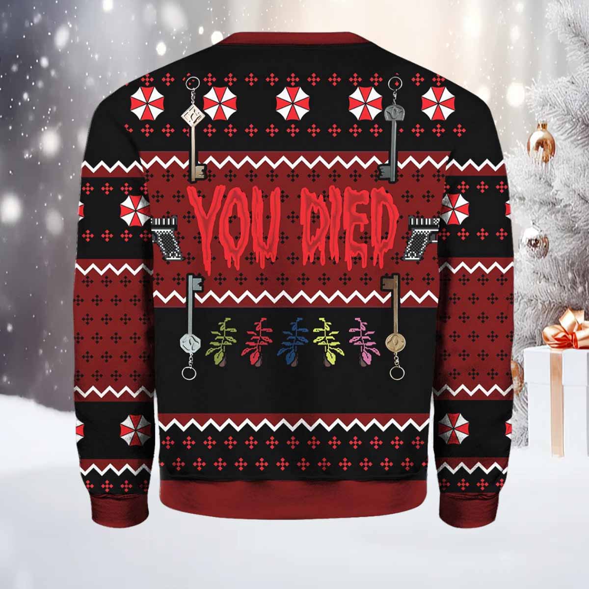 Resident Evil You Died Ugly Christmas Sweater Resident Evil You Died Ugly Christmas Sweater