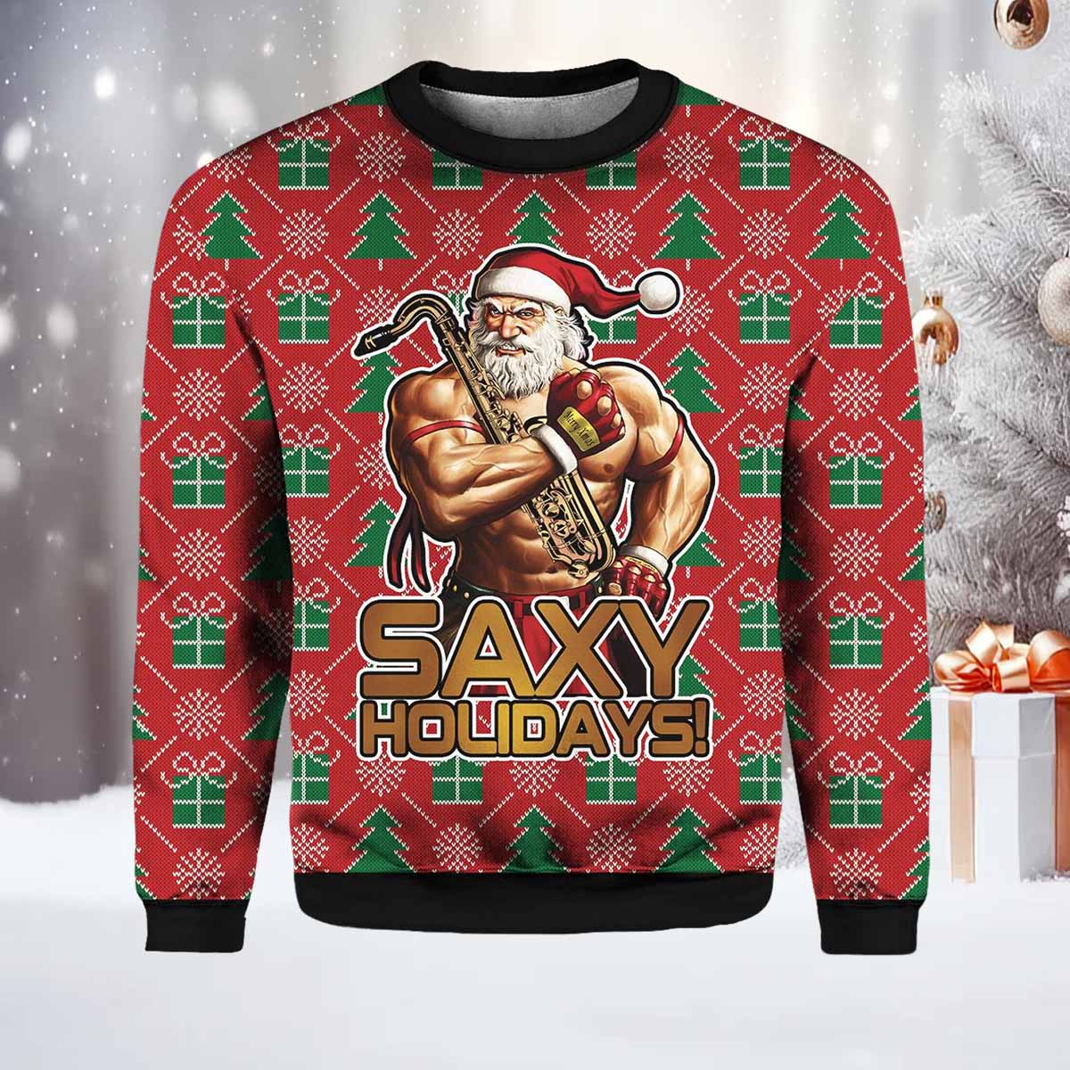 Saxy Holidays Ugly Christmas Sweater Saxy Holidays Ugly Christmas Sweater