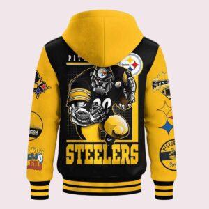 Steelers Football Hooded Baseball Jacket