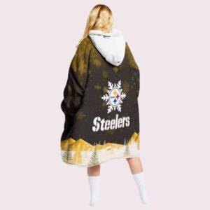 Steelers Snowman Merry Christmas Unisex Blanket Hoodie 1 Steelers Snowman Merry Christmas Unisex Blanket Hoodie