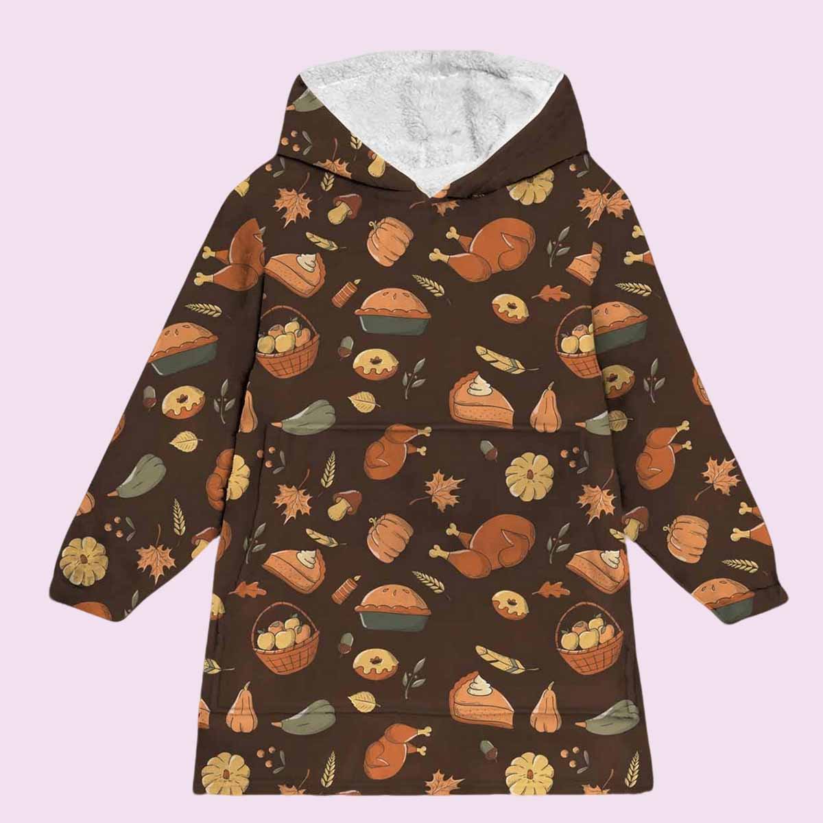 Thanksgiving Dinner Blanket Hoodie Thanksgiving Dinner Blanket Hoodie