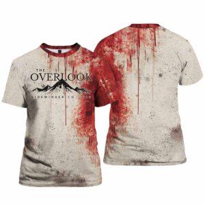 The Overlook Hotel Mountain Bloody Print V-Neck Shirt The Overlook Hotel Mountain Bloody Print V-Neck Shirt