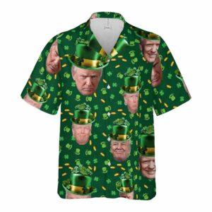 Trump Face St Patrick Day Hawaiian Shirt