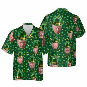 Trump Face St Patrick's Day Hawaiian Shirt 1 Trump Face St Patrick Day Hawaiian Shirt
