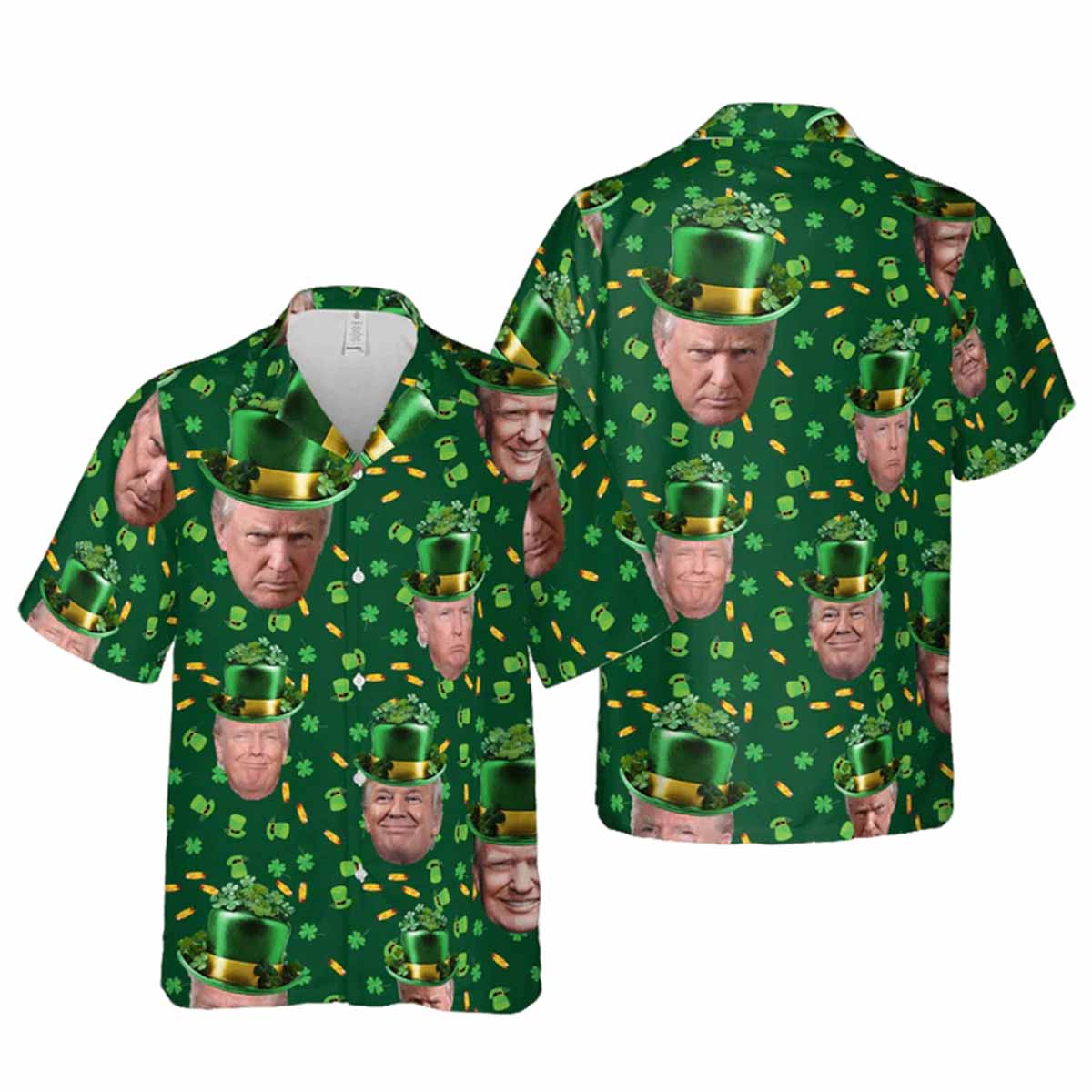 Trump Face St Patrick’s Day Hawaiian Shirt Trump Face St Patrick’s Day Hawaiian Shirt