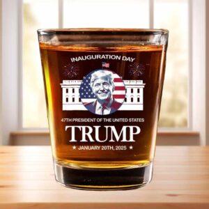 Trump Inauguration Day 47th President Of The United States Whisky Glass Trump Inauguration Day 47th President Of The United States Whisky Glass