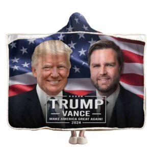 Trump Vance Make America Great Again 2024 Snuggle Blanket Hooded