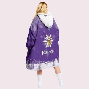 Vikings Snowman Merry Christmas Unisex Blanket Hoodie 1 Vikings Snowman Merry Christmas Unisex Blanket Hoodie