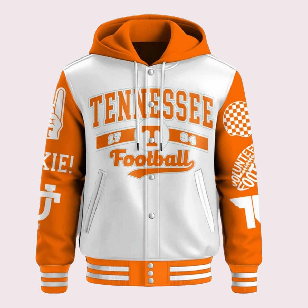 Volunteers Football Hooded Baseball Jacket Volunteers Football Hooded Baseball Jacket