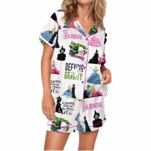 Wicked Elphaba And Glinda Satin Pajama Set