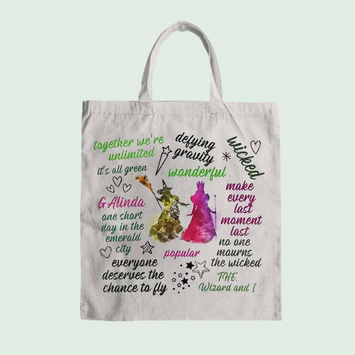 Witch Movie Inspired Print Classic Canvas Tote Bag Witch Movie Inspired Print Classic Canvas Tote Bag
