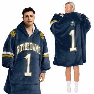1 Notre Dame Football Unisex Blanket Hoodie 1 Notre Dame Football Unisex Blanket Hoodie
