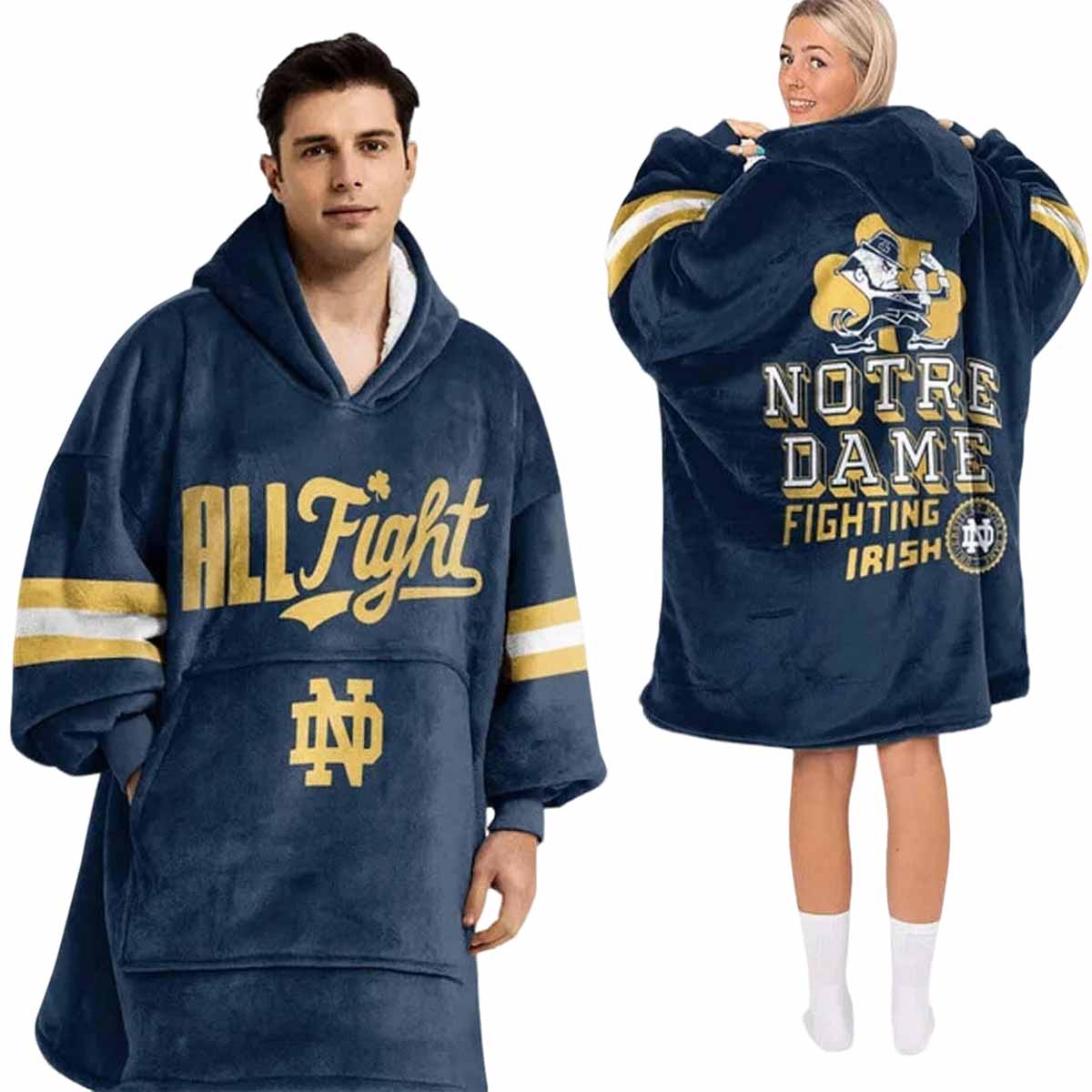 All Fight Notre Dame Football Unisex Blanket Hoodie All Fight Notre Dame Football Unisex Blanket Hoodie