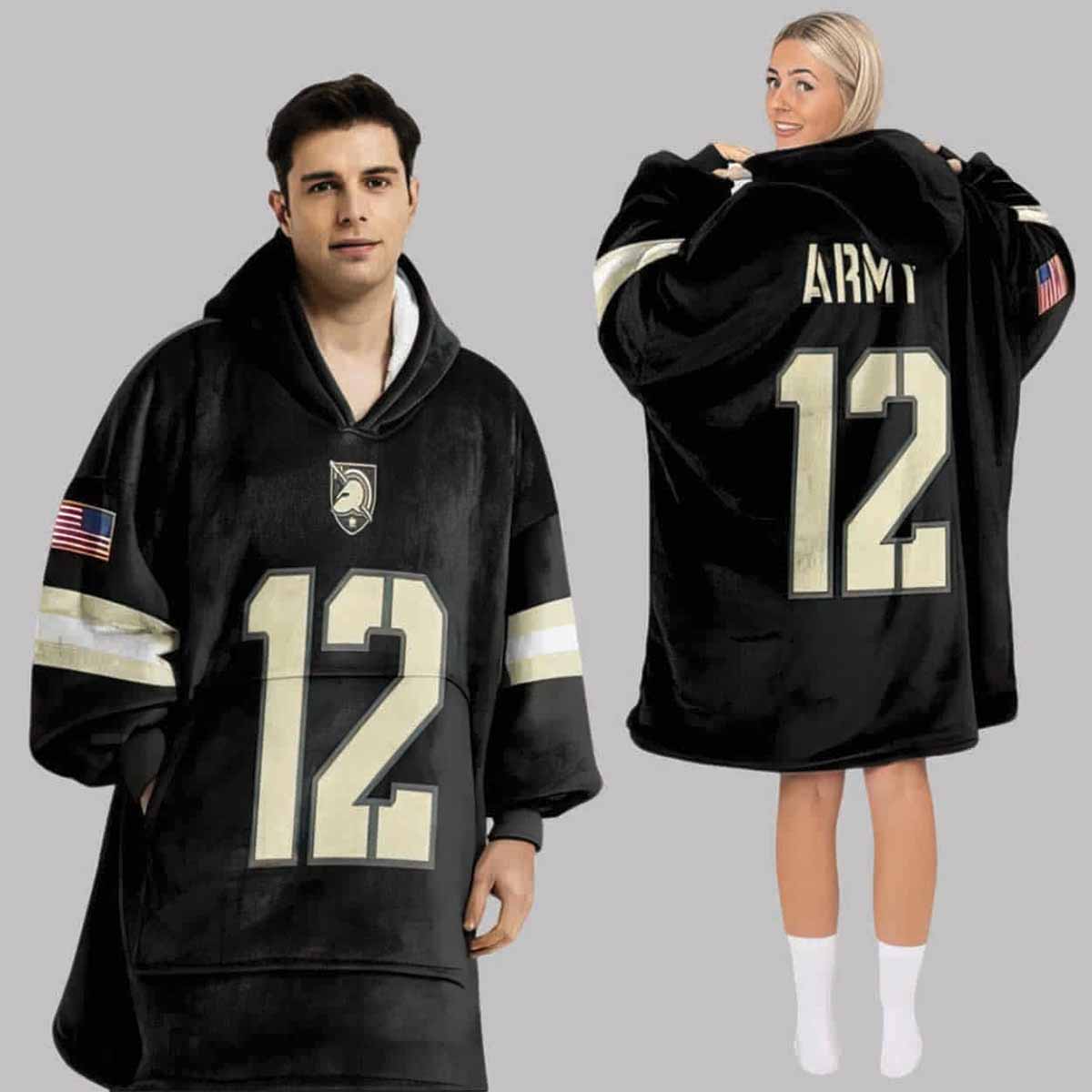 Army 12 Football Unisex Blanket Hoodie Army 12 Football Unisex Blanket Hoodie