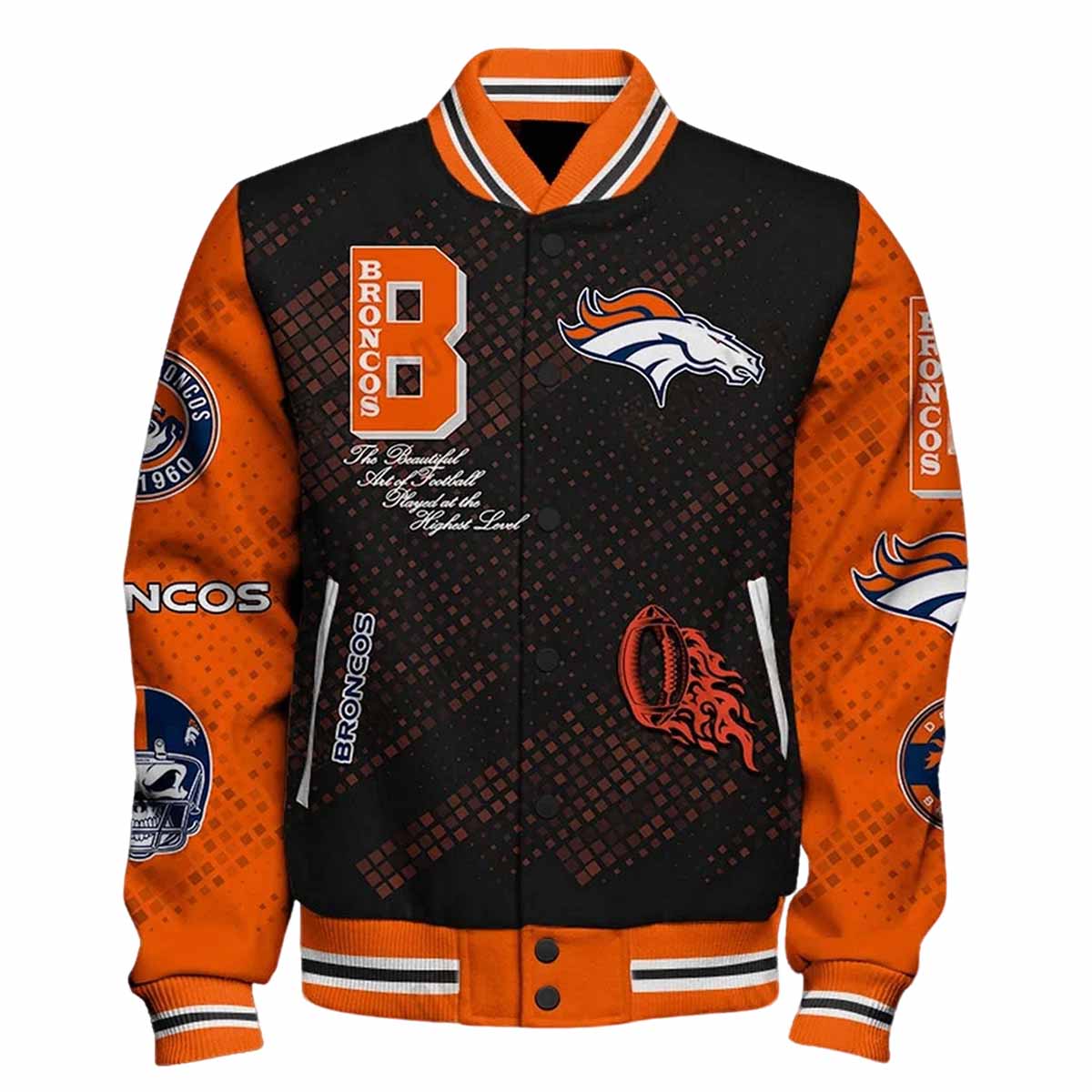 Broncos Football Varsity Bomber Jacket Broncos Football Varsity Bomber Jacket