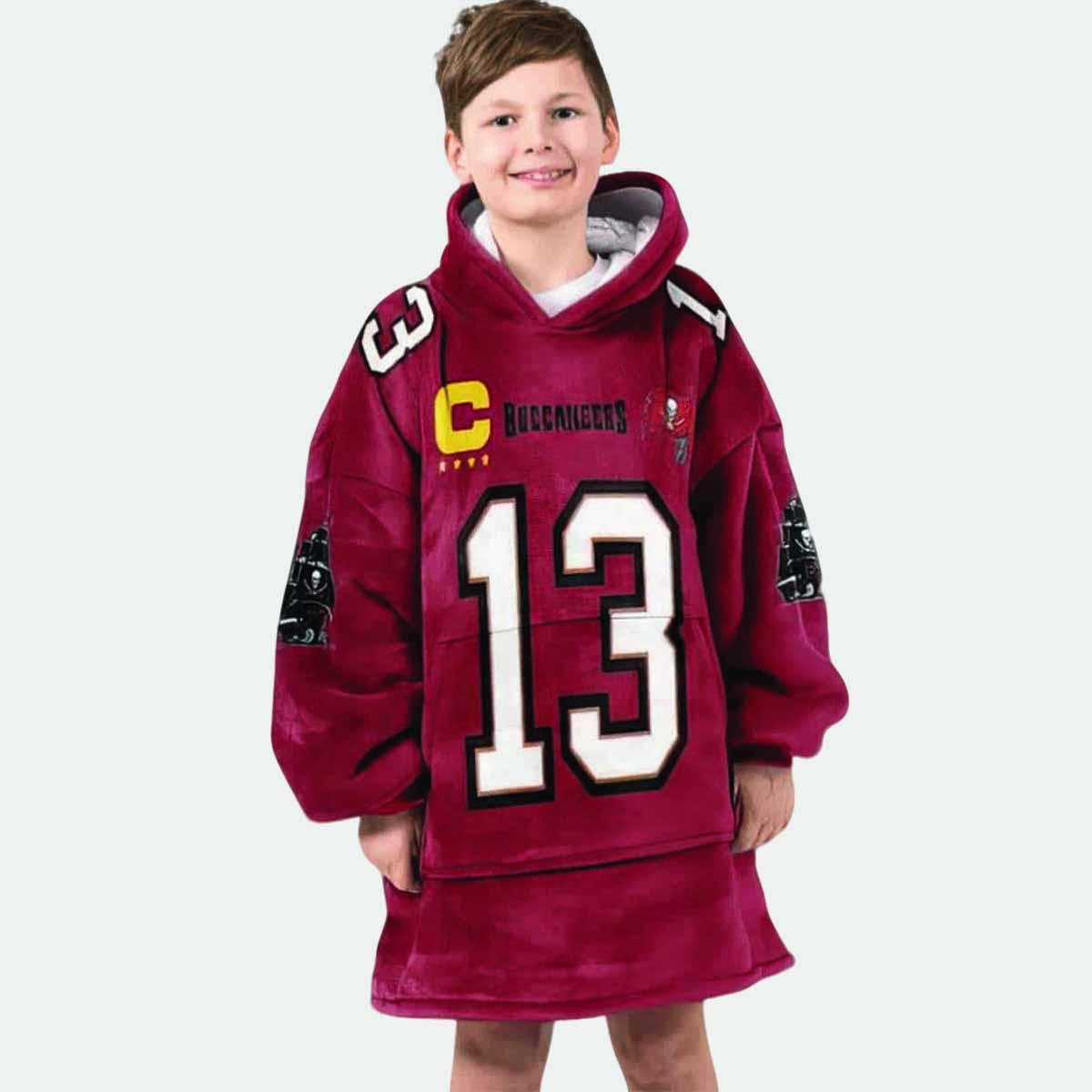 Buccaneers Evans 13 Football Blanket Hoodie Buccaneers Evans 13 Football Blanket Hoodie