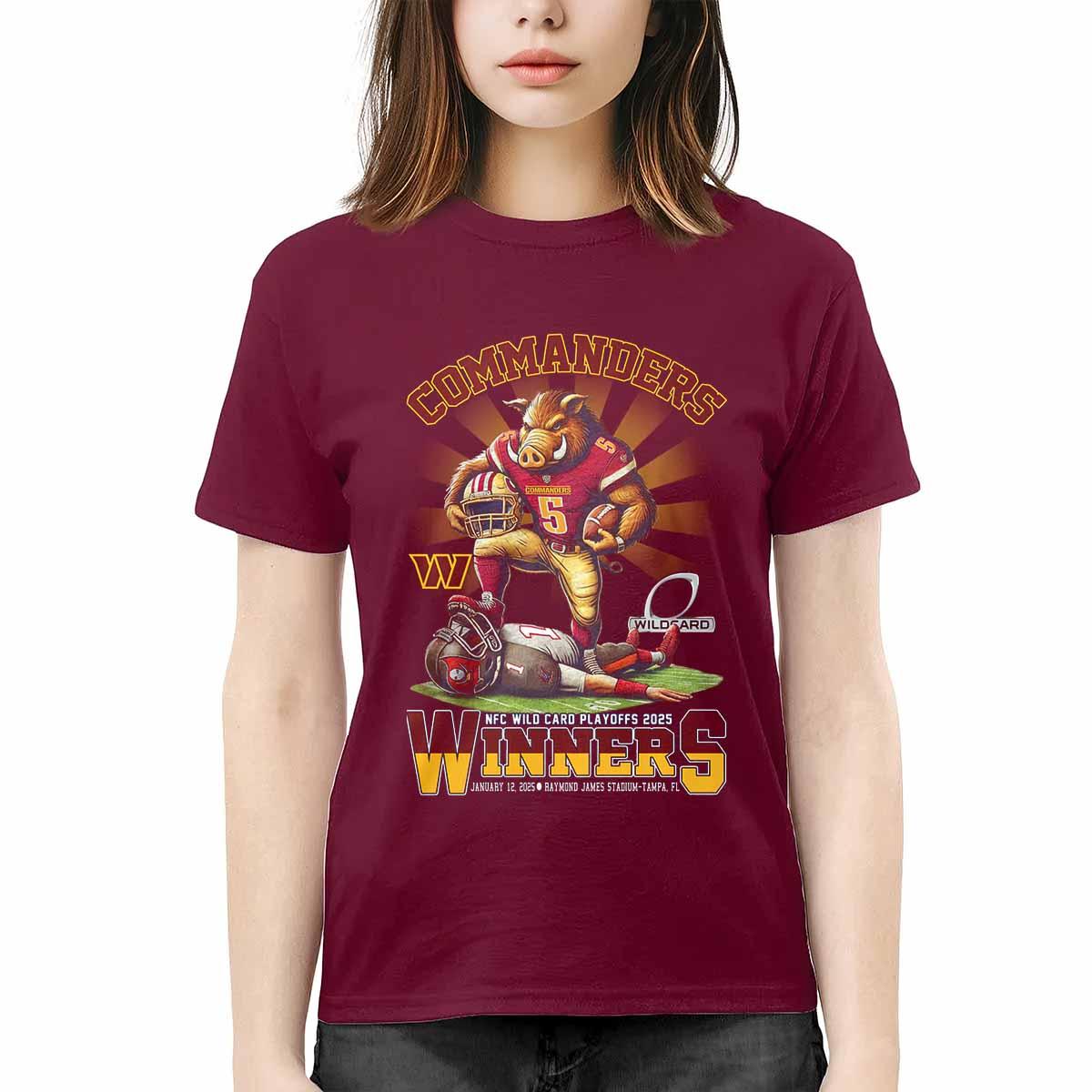 Commanders Wild Card Playoffs 2025 Winners Shirt Commanders Wild Card Playoffs 2025 Winners Shirt