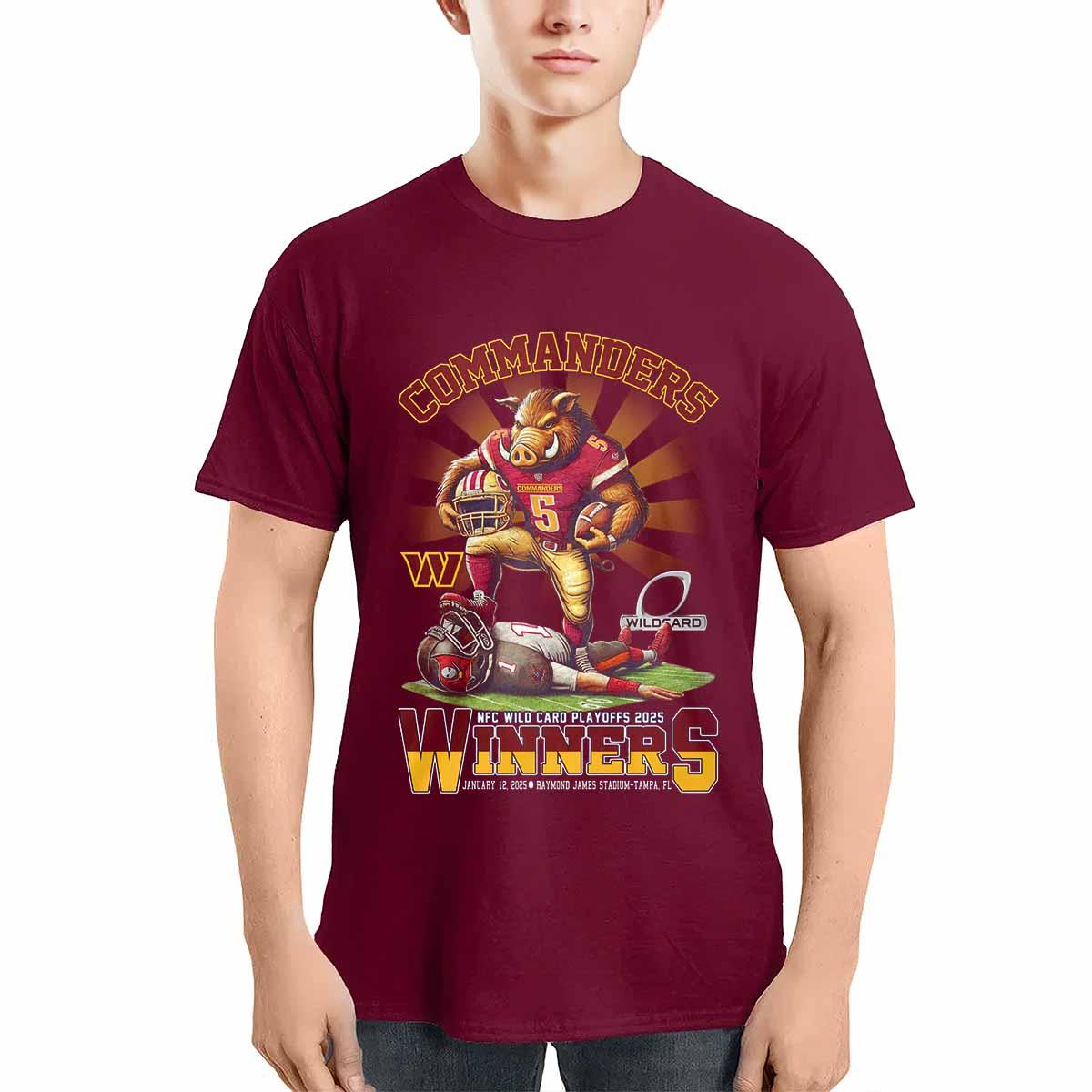 Commanders Wild Card Playoffs 2025 Winners Shirt Commanders Wild Card Playoffs 2025 Winners Shirt