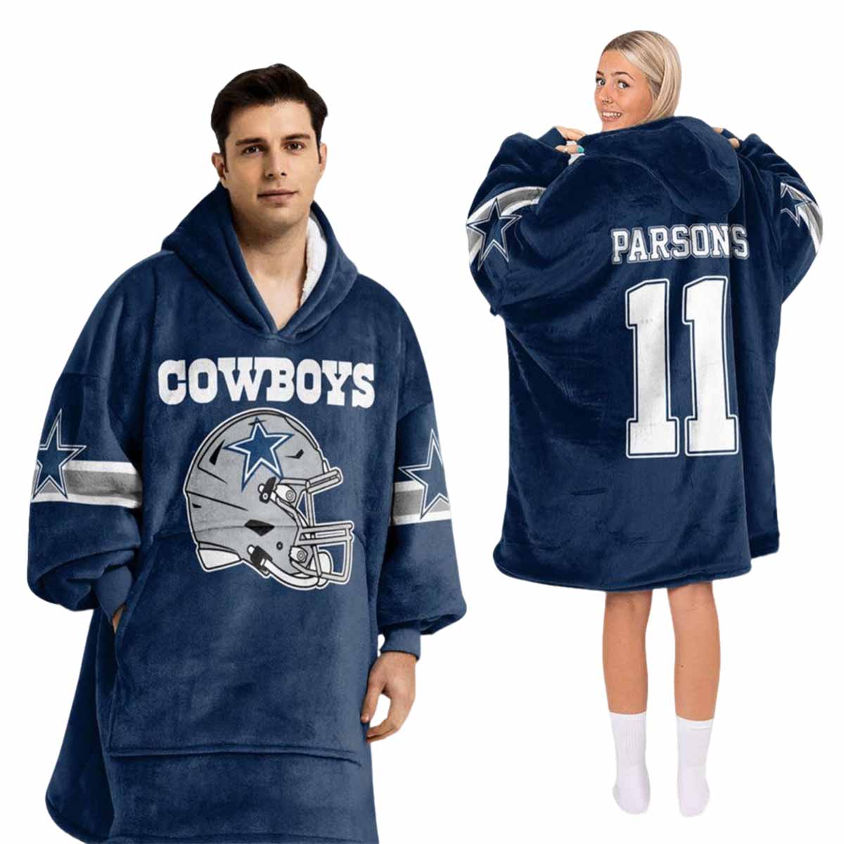 Cowboys Parsons 11 Football Unisex Blanket Hoodie Cowboys Parsons 11 Football Unisex Blanket Hoodie