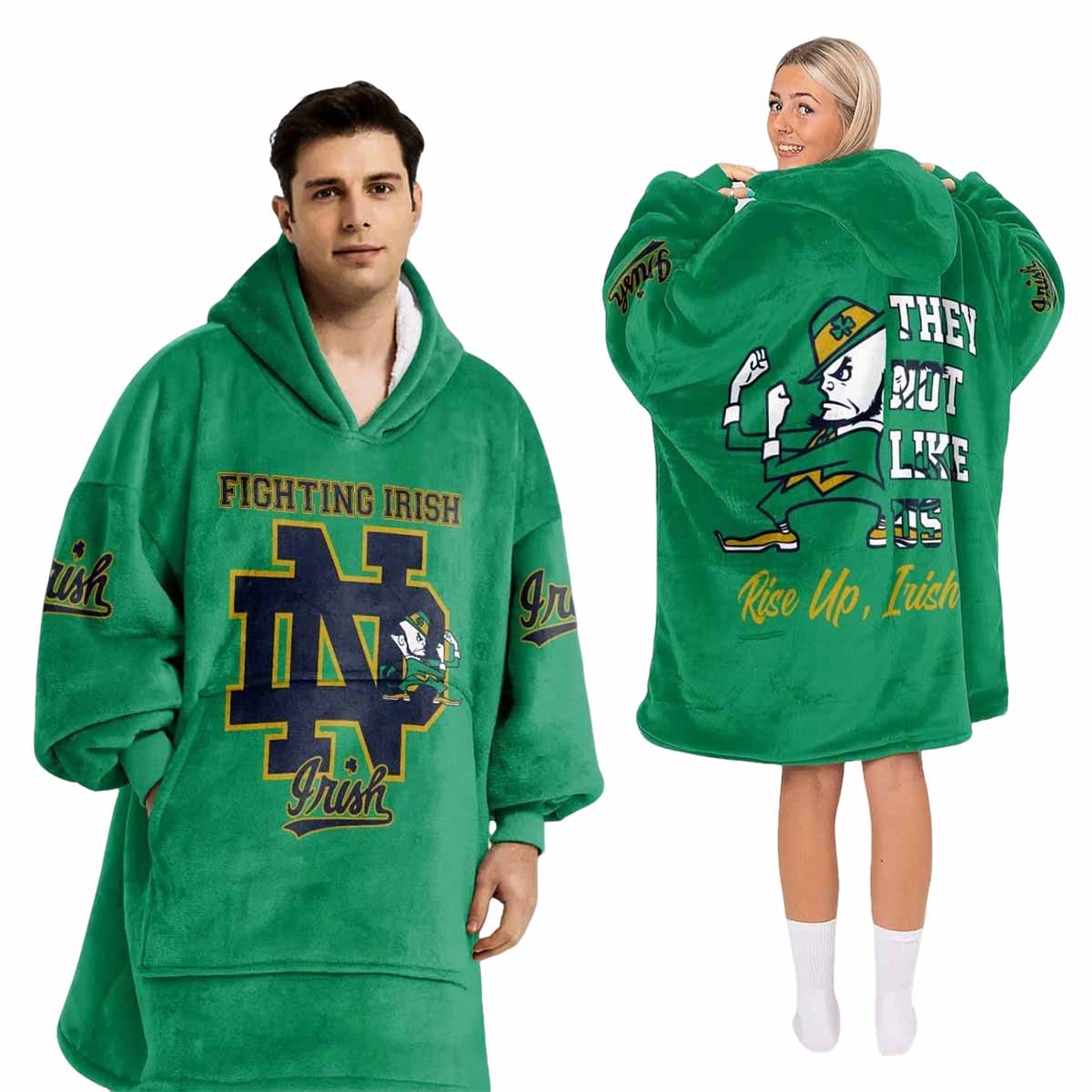 Fighting Irish They Not Like Us Blanket Hoodie Fighting Irish They Not Like Us Blanket Hoodie