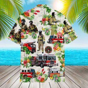 Firefighter Tropical Hawaiian Shirt 1 Firefighter Tropical Hawaiian Shirt