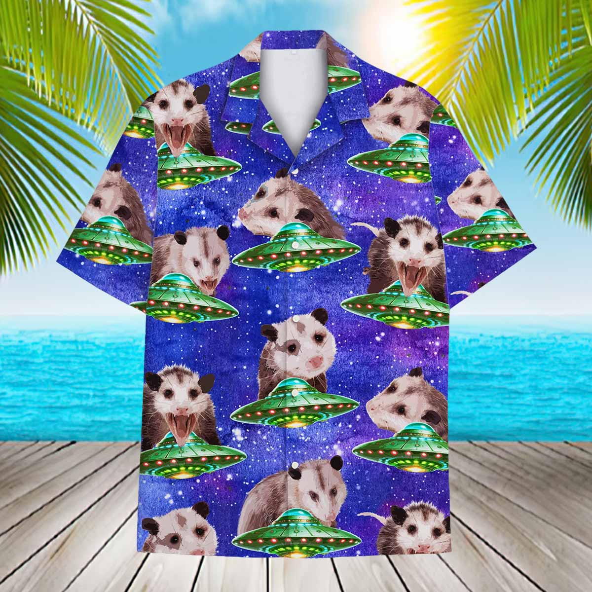 Galaxy Opossum Hawaiian Shirt Galaxy Opossum Hawaiian Shirt